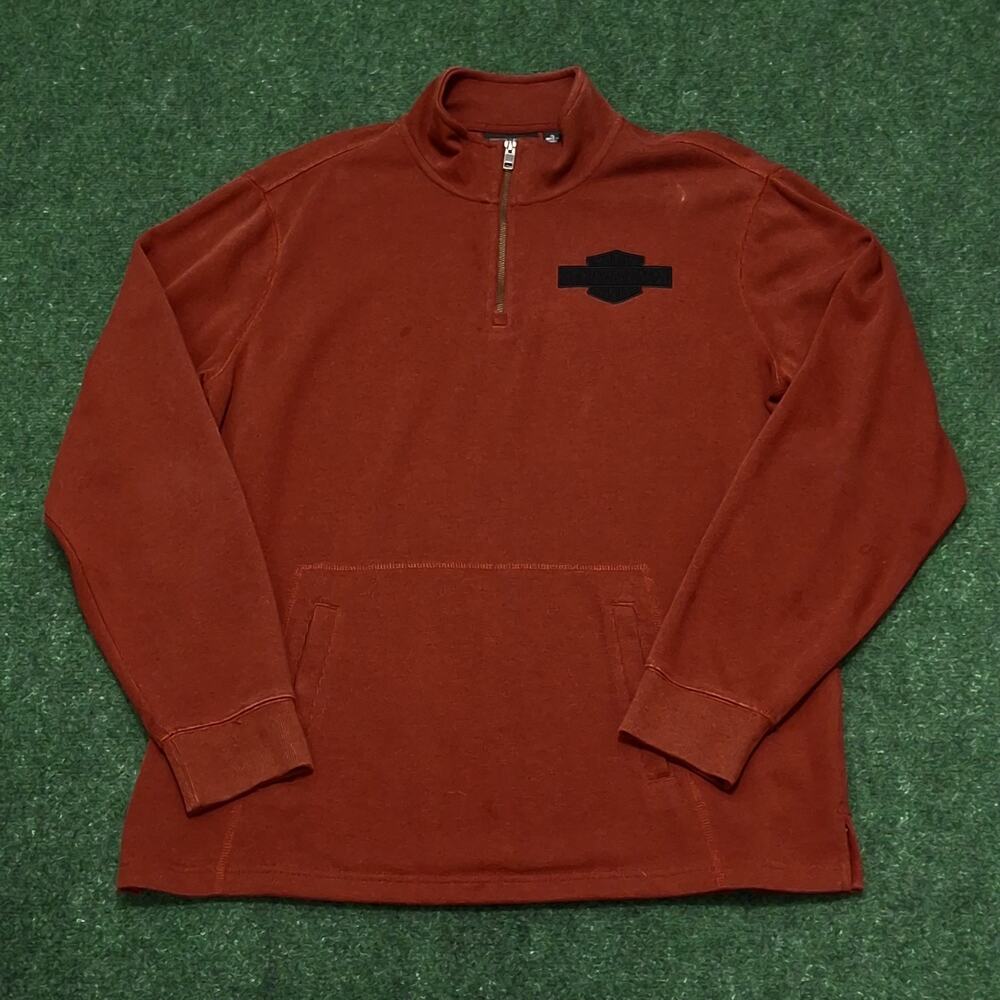 Harley-Davidson Men's Bar & Shield 1/4-Zip Mockneck Pullover Sweatshirt, XL